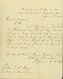 Announces that Leonard A. Horn is Detailed as Aide de Camp on the Brigade Staff by Unknown
